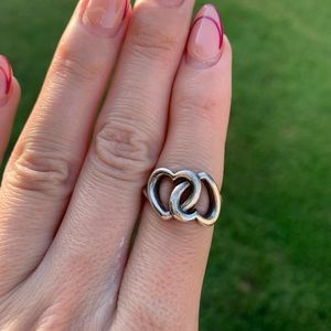 James Avery - Linked Hearts Ring ~ Size 6 ~Sterling Silver